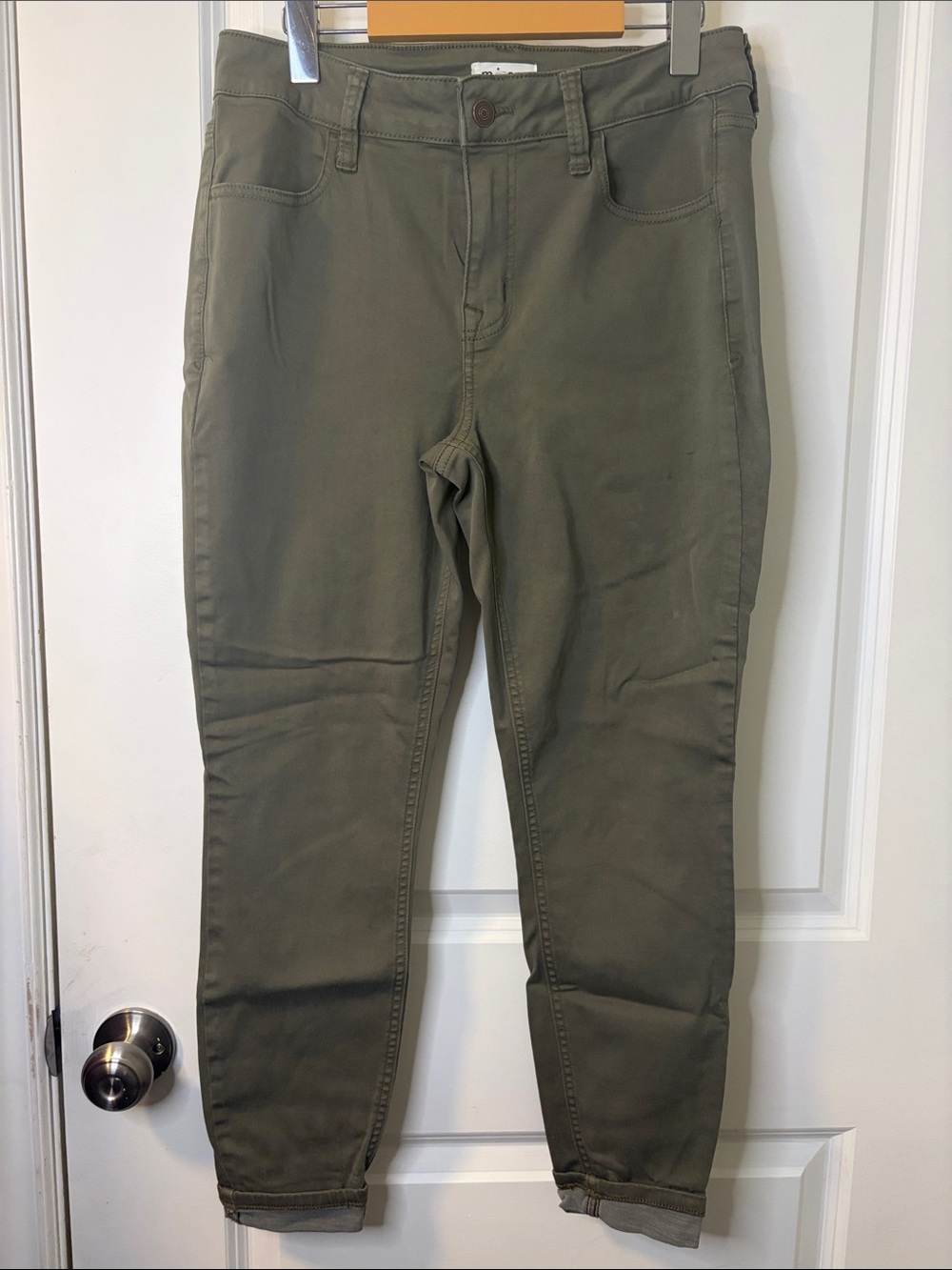 Maurices Olive Green Slim Chinos - Women size M short